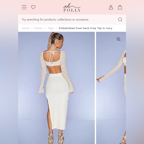 Oh Polly Embellished Set in Ivory - Picture 2 of 3